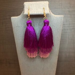 Purple Ombré Tassel Earrings NWOT